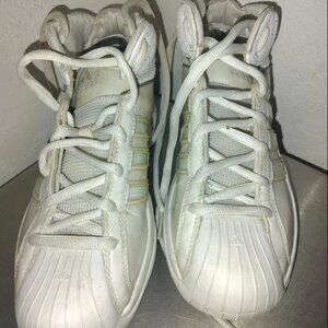 ADIDAS PRO MODEL WHITE HIGH-TOP Sneakers Size 8 Lace Up Vented Bottom Athletic.